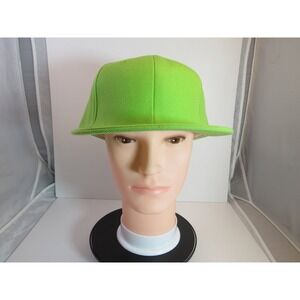 Hatco Hat Men's 7 5/8 Fitted Neon Lime Green Premium Original Flat Bill Cap